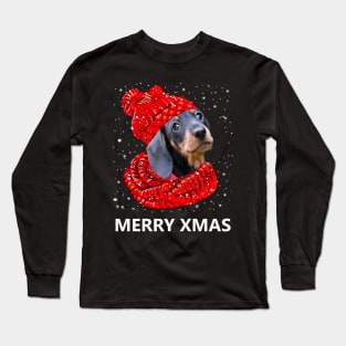 Dachshund Merry Xmas Long Sleeve T-Shirt